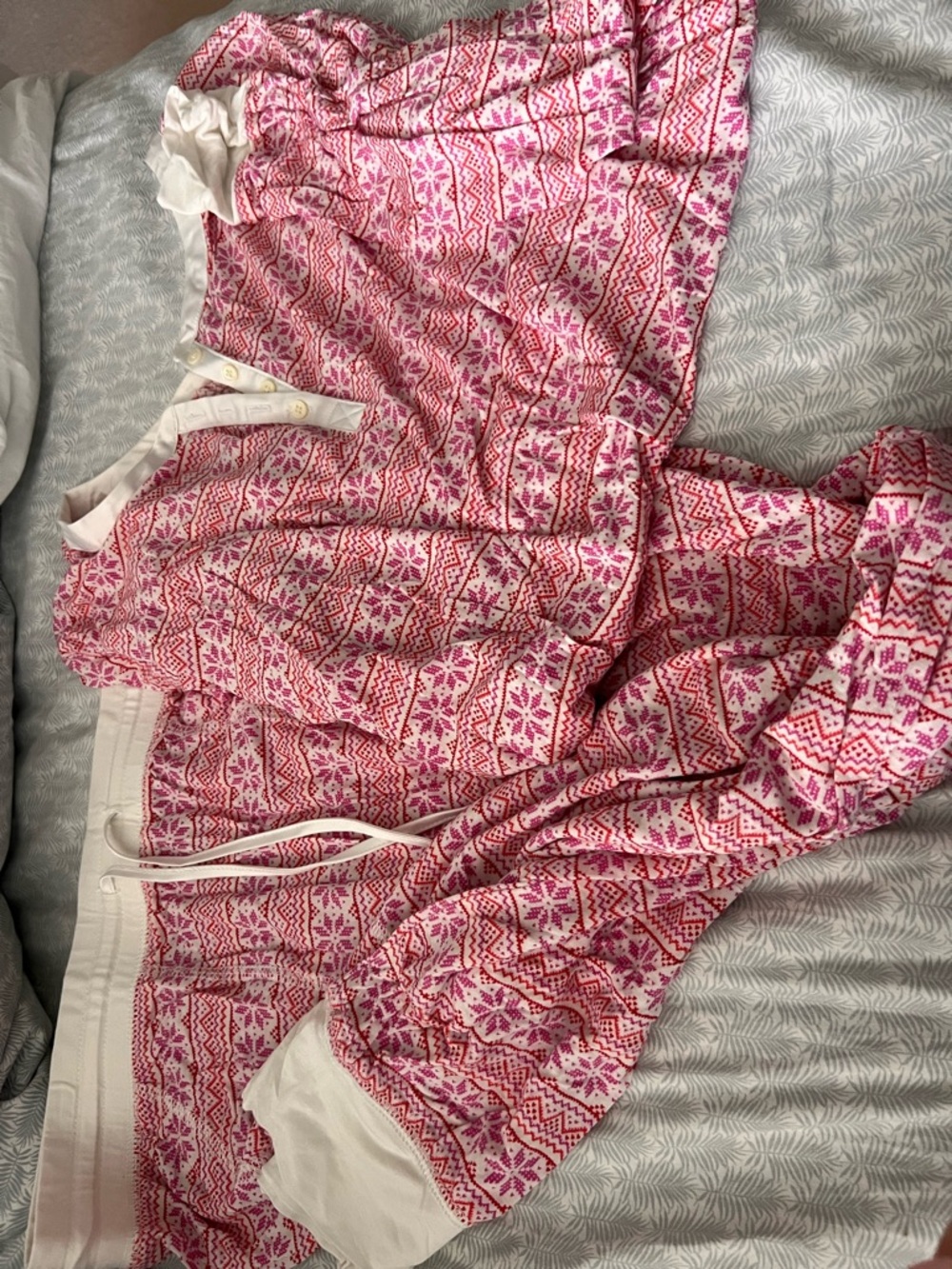 LOVE by Gap Pink Fair Isle Pajama Set Size Small